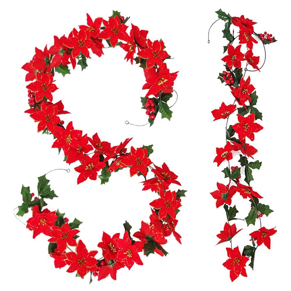 FOREVER Dây Lá Bạch Đàn Nhân Tạo Màu Đỏ Trang Trí Phông Nền Tiệc Cưới / Giáng Sinh DIY