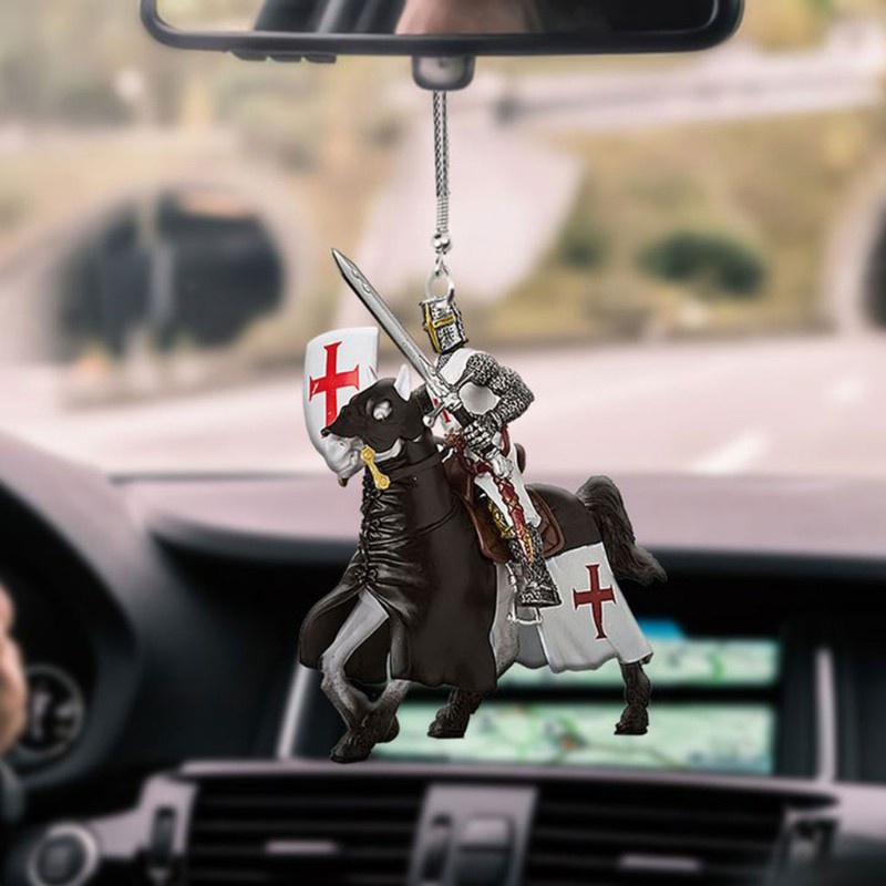 SUN Knight Templar Riding Horse Car Hanging Ornament Pendants Suitable for Automotive Mirror Door Window Decor