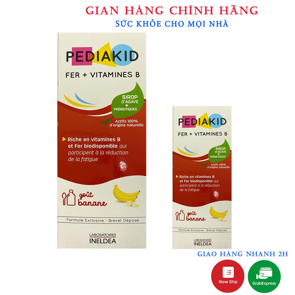 Pediakid Fer + Vitamines B - Bổ Sung Sắt Và Vitamin Nhóm B,Phát Triển Toàn Diện Cho Bé ( Chai 125ml )