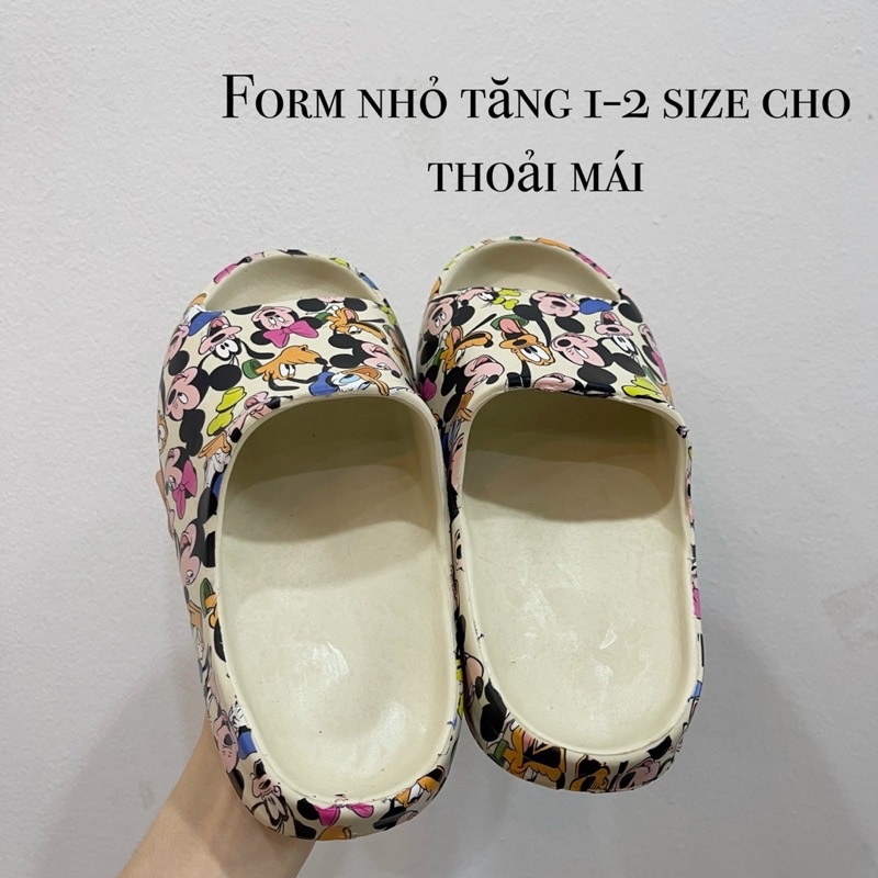 Dép lê quai ngang đế bánh mì họa tiết mickey dễ thương D142
