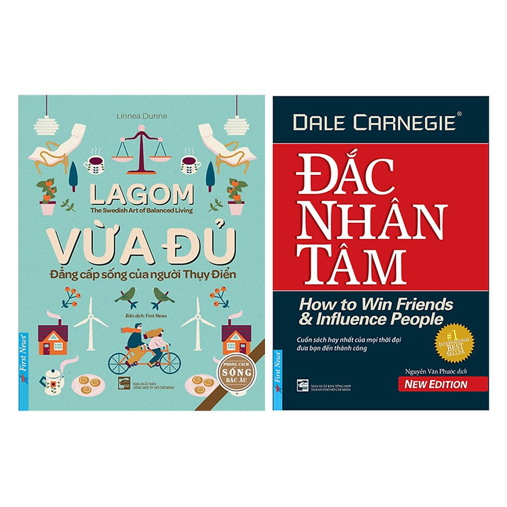 Sach - Combo 2 cuốn: Đắc Nhân Tâm, Lagom - Vừa Đủ - Đẳng Cấp Sống Của Người Thụy Điển Tặng Postcard Danh Ngôn