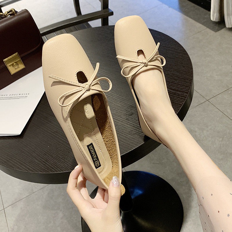 Giày Búp Bê Nữ Phối Lông Thời Trang Hàn | BigBuy360 - bigbuy360.vn