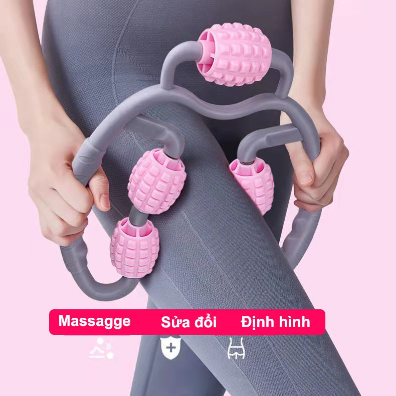 Con Lăn Massage Bắp Tay, Bắp Chân 360 độ Loại 5 Bánh giúp Thư Giãn Cơ Bắp Tập Yoga, Thể Dục