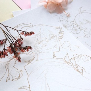 [MiChi Art] Tranh Line Art tô màu họa sĩ Lộ Ly, Chiết Thị, Hạ Tiểu Tầm nhiều mẫu A5 300gsm