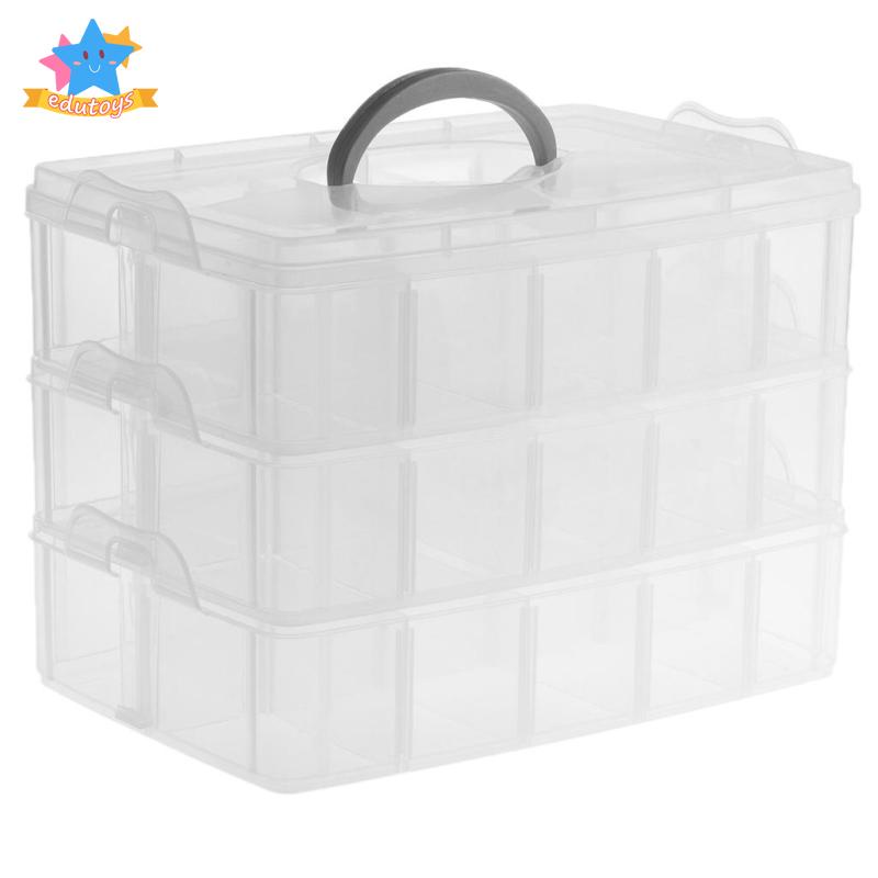 Hộp Đựng Trang Sức Hạt Nhựa 3 Lớp 30 Ngăn Xinh Xắn Sắp Xếp Gọn Gàng