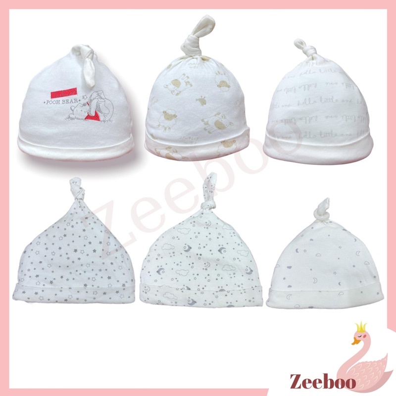 Set 5 mũ vải xuất dư cho bé sơ sinh đến 12 tháng, chất liệu cotton mềm mịn, inbox chọn mẫu