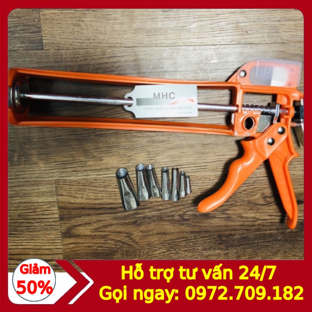 Bộ đầu vòi đi keo inox Dùng cho bắn keo Silicone, keo Xúc Xích -𝐅𝐑𝐄𝐄 𝐒𝐇𝐈𝐏- Bộ vòi đi keo inox chống mài mòn