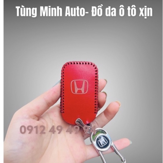 Bao da móc chìa khoá Honda City, CIVIC,accord, HRV,CRV bản G da bò thật khâu tay