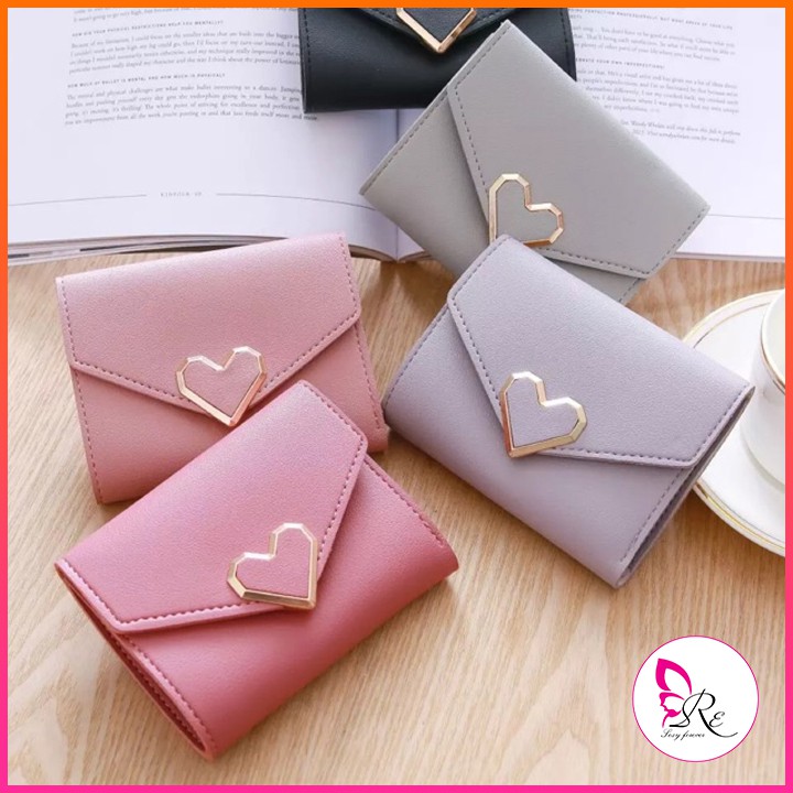 Ví nữ ngắn khoá tim cute giá rẻ siêu bền VN002