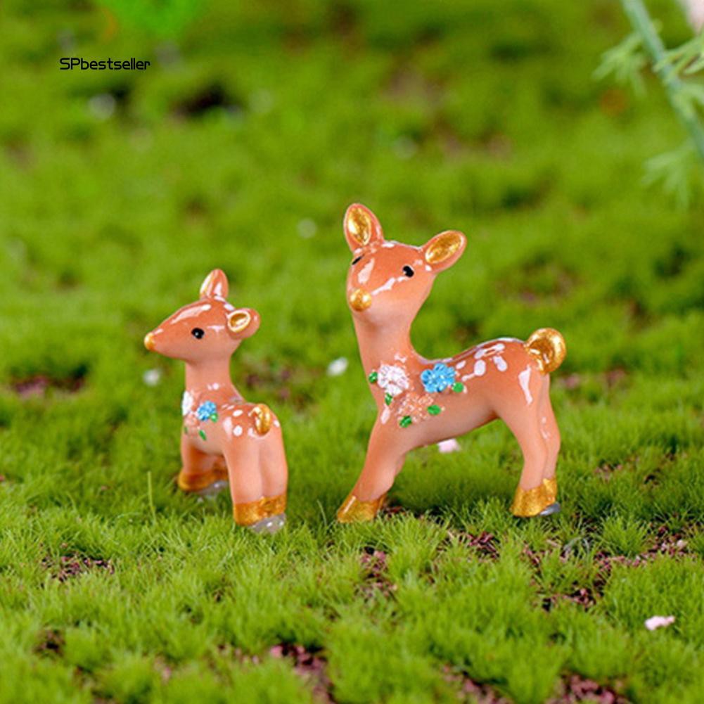 Mô hình chú hươu mini bằng nhựa đáng yêu dùng để trang trí tiểu cảnh