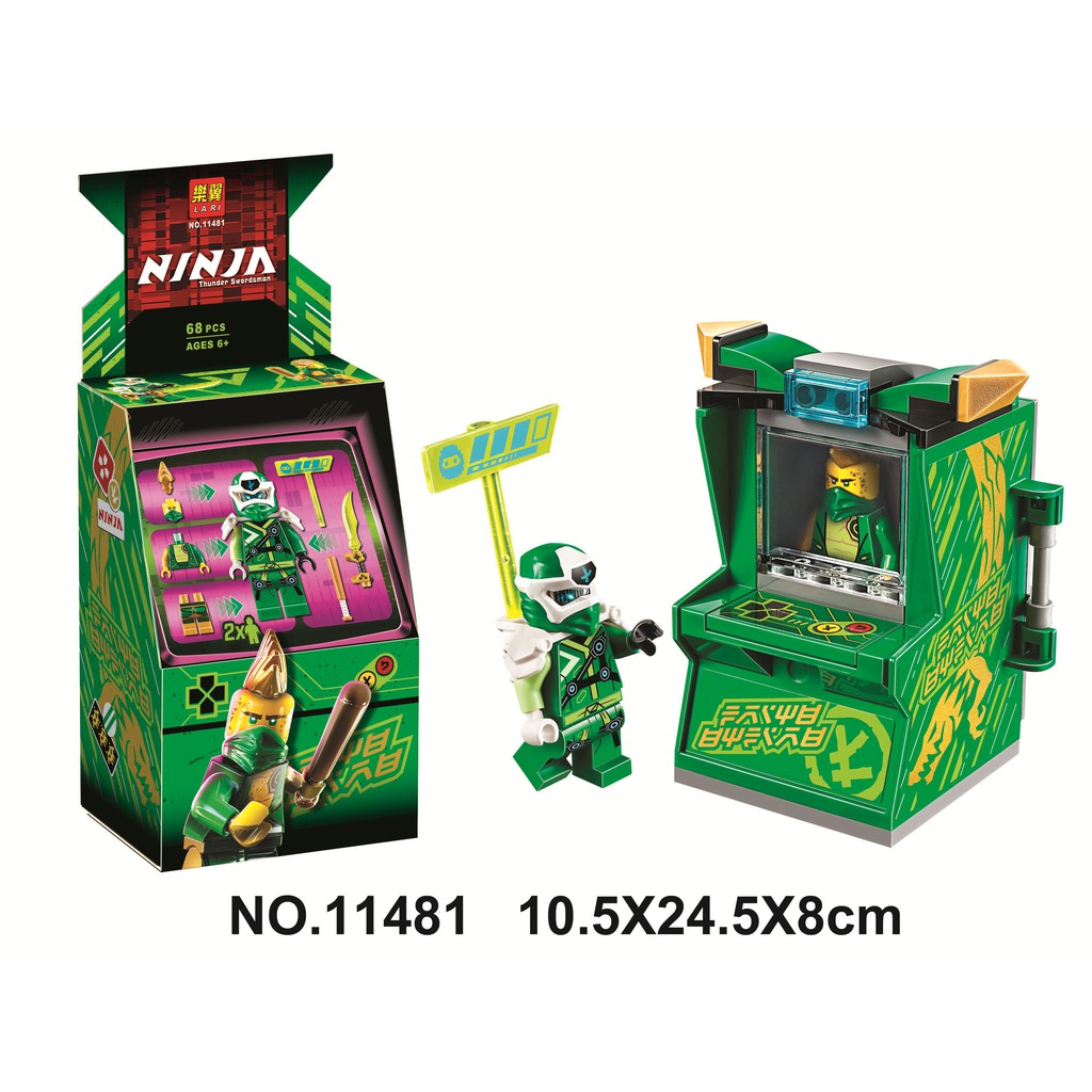 Đồ chơi lắp ráp Ninjago Lari 11481 Bộ phụ kiện Minifigures Ninja Xanh lá Digi Avatar Lloyd và thùng game Season phần 12