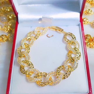 Lắc tay nữ GADO dạng mắt cá chuỗi xích đính đá siêu lấp lánh thiết kế sang trọng phong cách Hàn Quốc L041