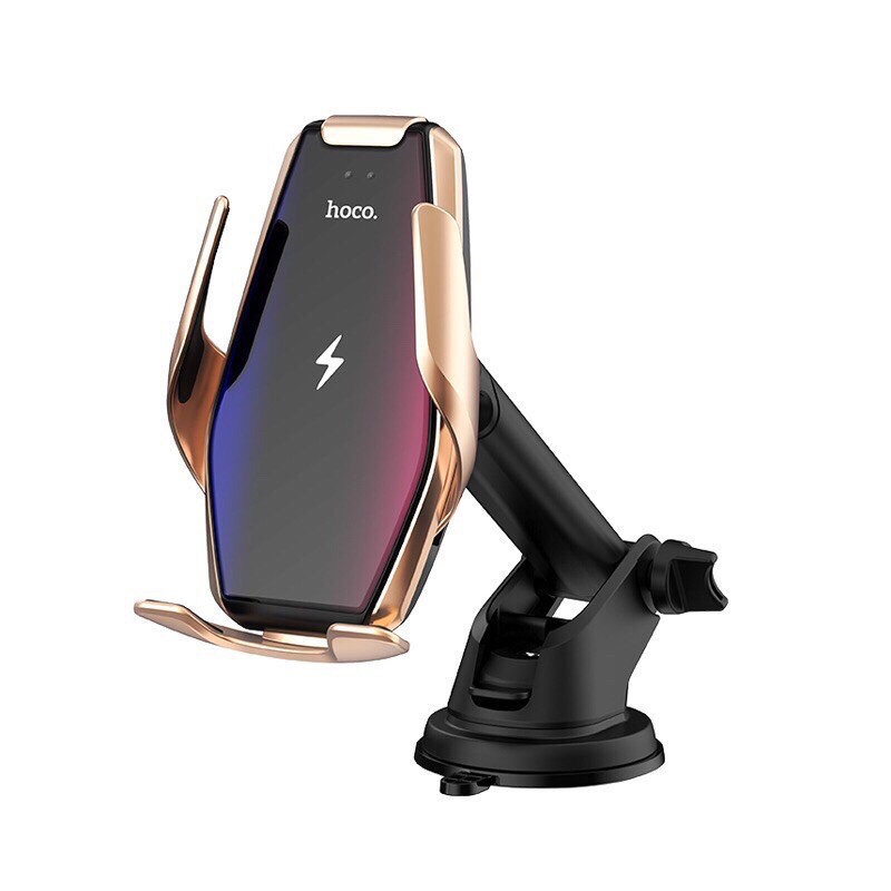 Giá đỡ kiêm sạc không dây Hoco S14 có cảm biến hồng ngoại QI chân gân kính chắc chắn