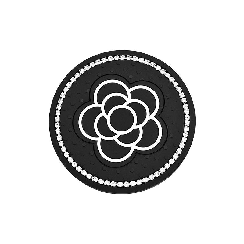 Miếng lót ly nước silicon camellia chống mài mòn trang trí đa năng thời trang cao cấp nội thất ô tô S3Un