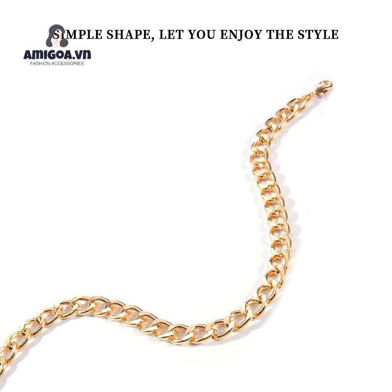 【amigoa.vn】Vòng cổ Sợi Xích Thiết Kế Đơn Giản Cá Tính Dùng Chụp Ảnh Đường Phố