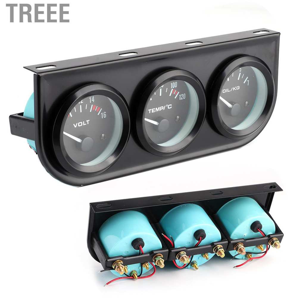 Bộ Đồng Hồ Đo Áp Suất Dầu Treee 1 / 8in Npt 52mm / 2in 3 Trong 1 8 16v 40 120 ° C