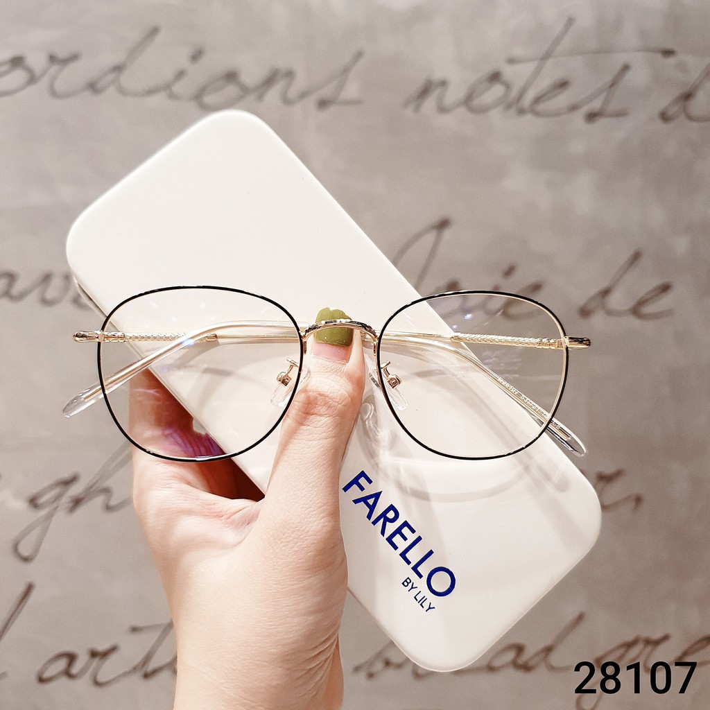 Gọng kính cận kim loại Lilyeyewear gọng kính mắt tròn nam nữ, phù hợp với nhiều khuôn mặt 28107 | BigBuy360 - bigbuy360.vn