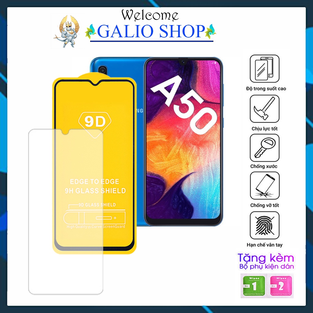 Kính cường lực Samsung A50 A50S Full màn độ cứng siêu mượt chống bám vân tay chống trầy xước rơi vỡ màn hình Kính [9D]