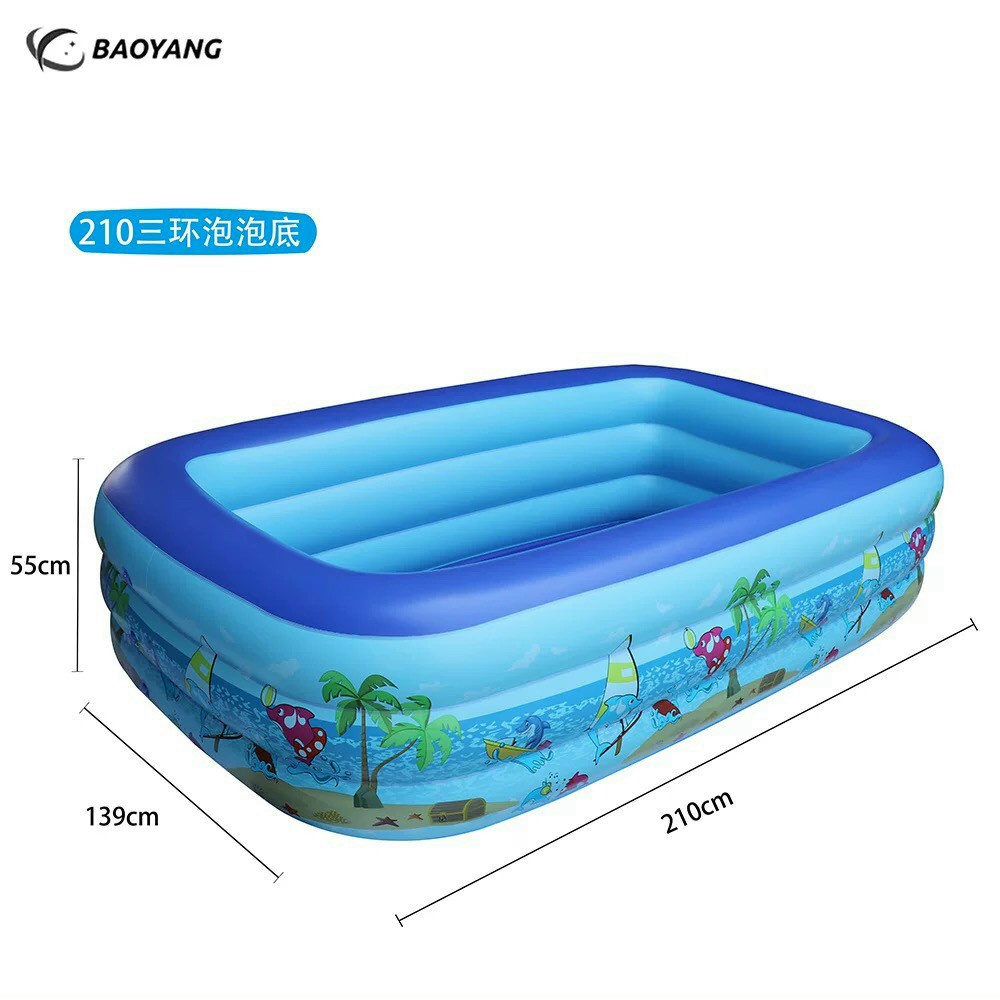 Bể bơi cho bé và người lớn thành cao 3 tầng, Hồ bơi gia đình đủ kích thước m2 m5 m8 2m1 2m6