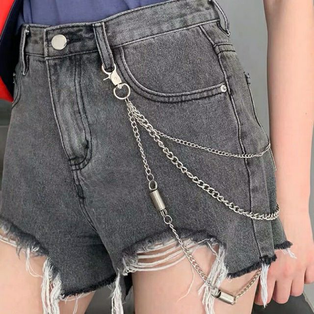 set chân váy ulzzang chain chocker belt chain0