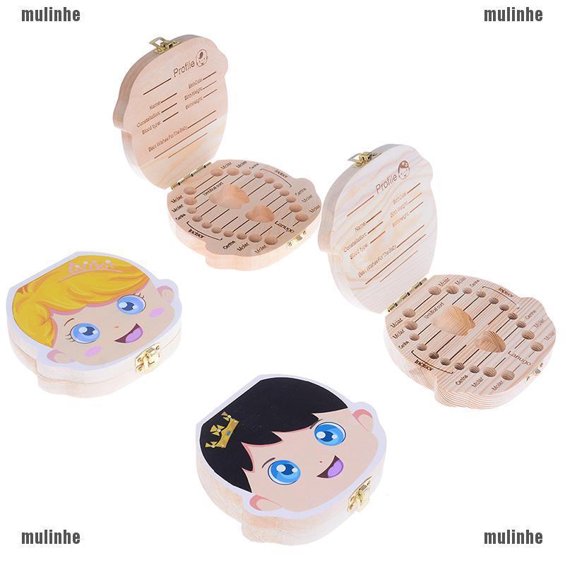 Mul❤ Hộp Gỗ Đựng Răng Sữa Cho Bé Phiên Bản Tiếng Anh / Tây Ban Nha