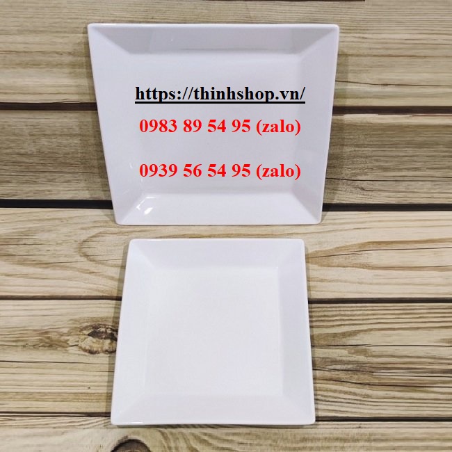 Dĩa sứ trẹt vuông Minh Long - dĩa vuông sứ Minh Long