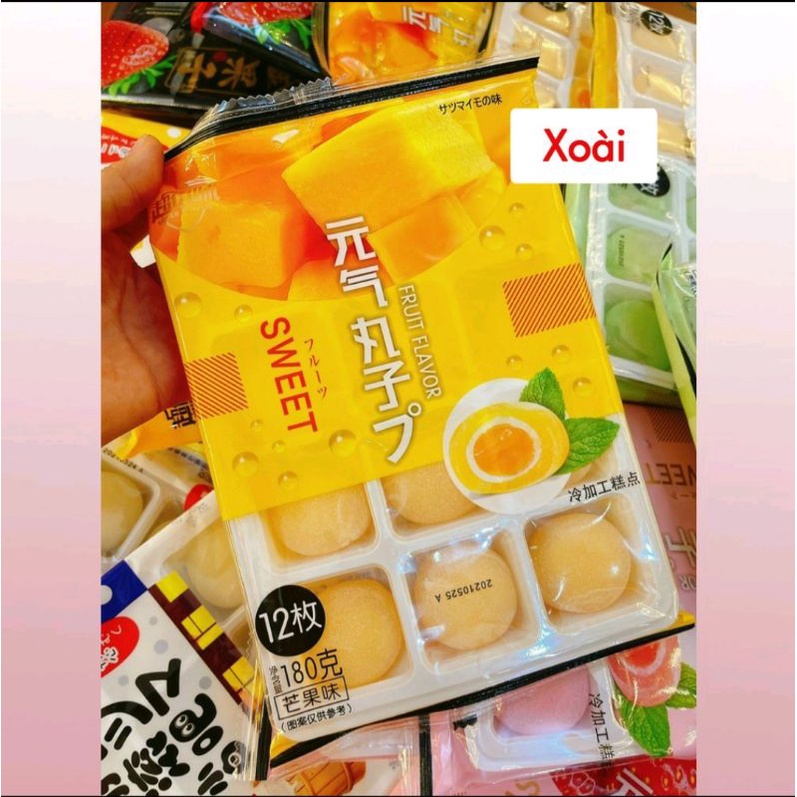 [Khay 12 chiếc]BÁNH MOCHI TƯƠI ĐÀI LOAN 180g-trứng muối,dâu tây đen, nho đen,mattra | BigBuy360 - bigbuy360.vn