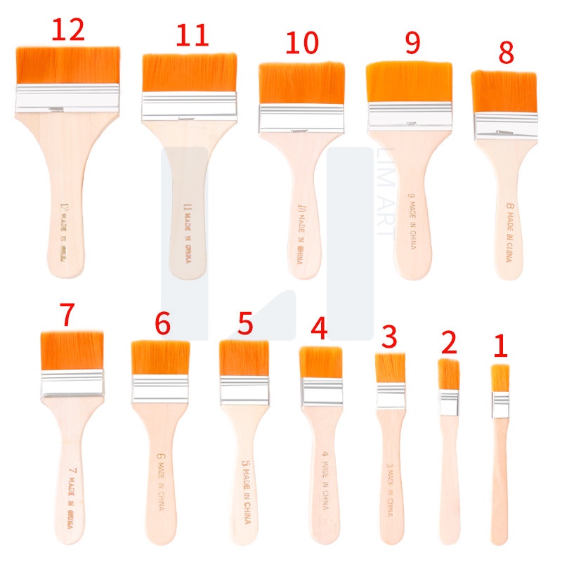 Cọ vẽ màu cam bản lớn nhiều size - panhxo sơn nước