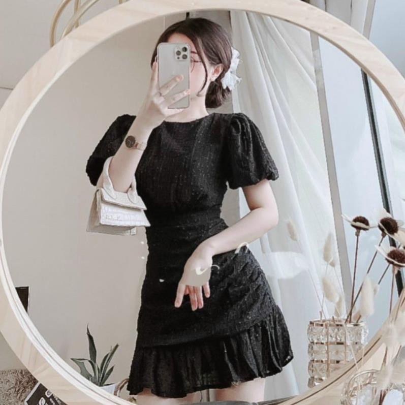 Đầm dự tiệc ren trắng đen nhún đuôi cá Lisa Dress Hàng Thiết Kế | BigBuy360 - bigbuy360.vn