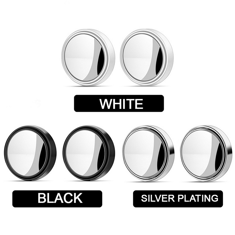 2 cái Kính HD Kính ô tô Điểm mù Gương ô tô Xe máy 360 ° Có thể điều chỉnh góc rộng Gương chiếu hậu Vòng thêm