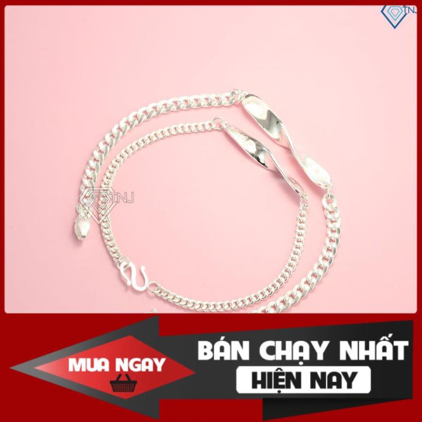 Vòng tay đôi nam nữ, vòng tay cặp vô cực khắc tên, lắc tay đôi bạc 925 LTD0011 - Trang Sức TNJ