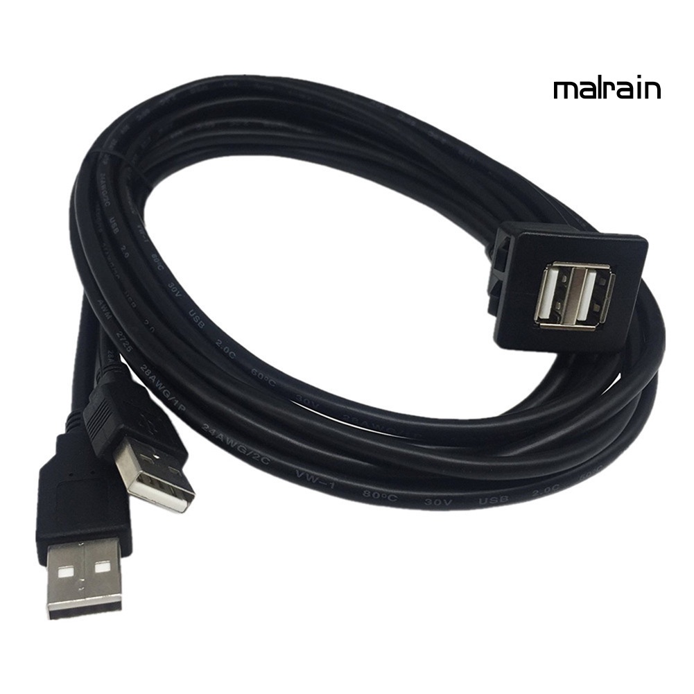 Dây Cáp Nối Dài 1m Cổng Usb 2.0 Đực Và Cái Cho Bảng Điều Khiển Xe Hơi