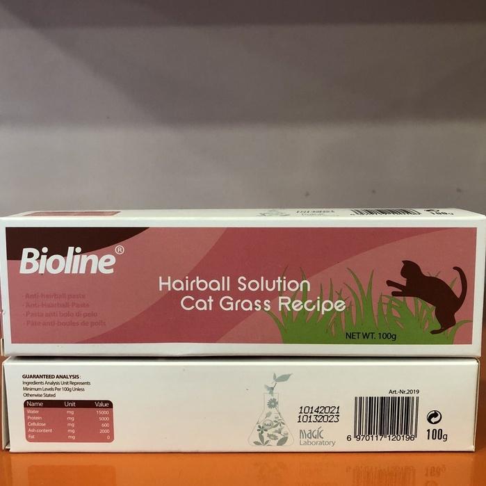 Hairball Solution BIOLINE 100g - Gel dinh dưỡng tiêu búi lông, giảm hôi miệng cho Mèo