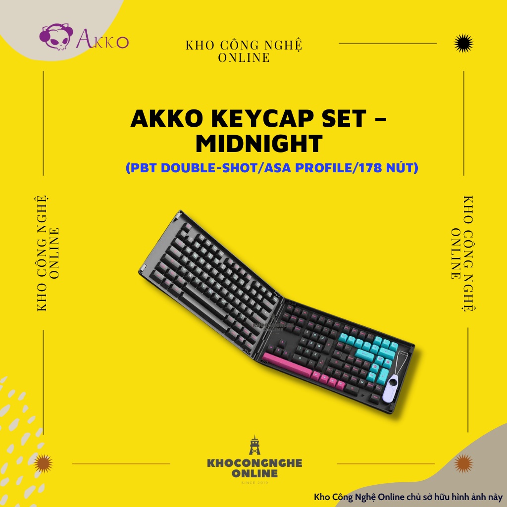 AKKO Keycap set – Midnight (PBT Double-Shot/ASA profile/178 nút)