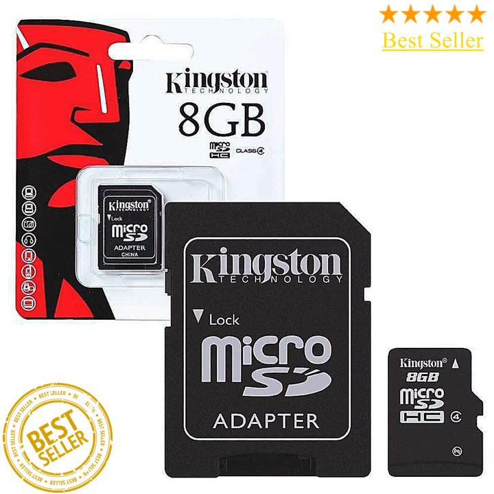 Thẻ Nhớ Micro SDHC Kingston 8GB Có Kèm Adapter Bảo Hành 12 Tháng