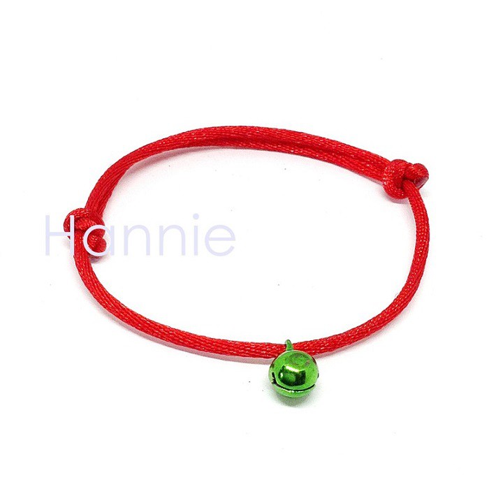 (Bạc/Đỏ/Xanh dương/Xanh lá/Hồng/Tím/Vàng) Vòng tay chỉ đỏ chuông freesize đeo tay nam nữ đơn giản handmade
