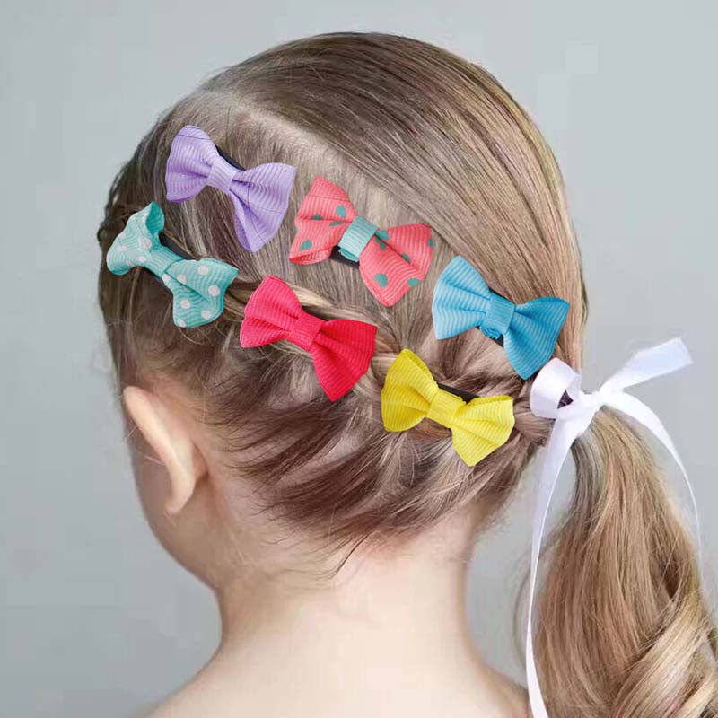 Set 10 Kẹp Tóc Nơ Mini Màu Sắc Ngẫu Nhiên Cho Bé