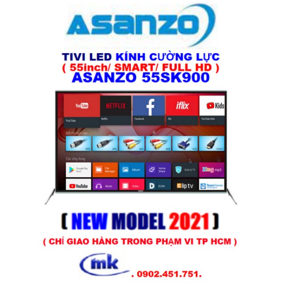 SMART TIVI LED KÍNH CƯỜNG LỰC ASANZO 50SK900 - E3 Audio Miền Nam