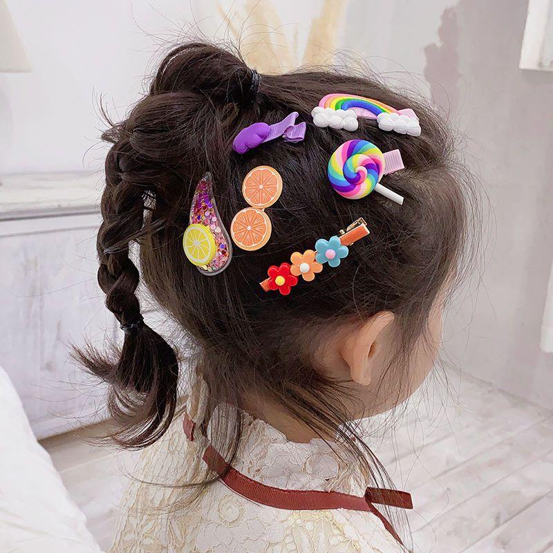 Set 14 Kẹp Tóc Hình Trái Cây Dễ Thương Cho Bé Gái