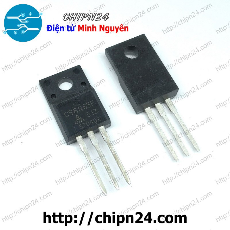 [1 CON] Mosfet 8A65 TO-220F 8A 650V Kênh N (8N65 K8A65D)