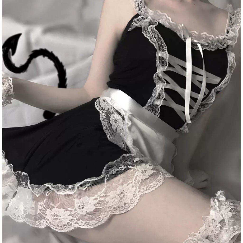 [KÈM PHỤ KIỆN] Đồ ngủ cosplay học sinh gợi cảm - Cosplay hầu bàn kèm quần lọt khe sexy | BigBuy360 - bigbuy360.vn