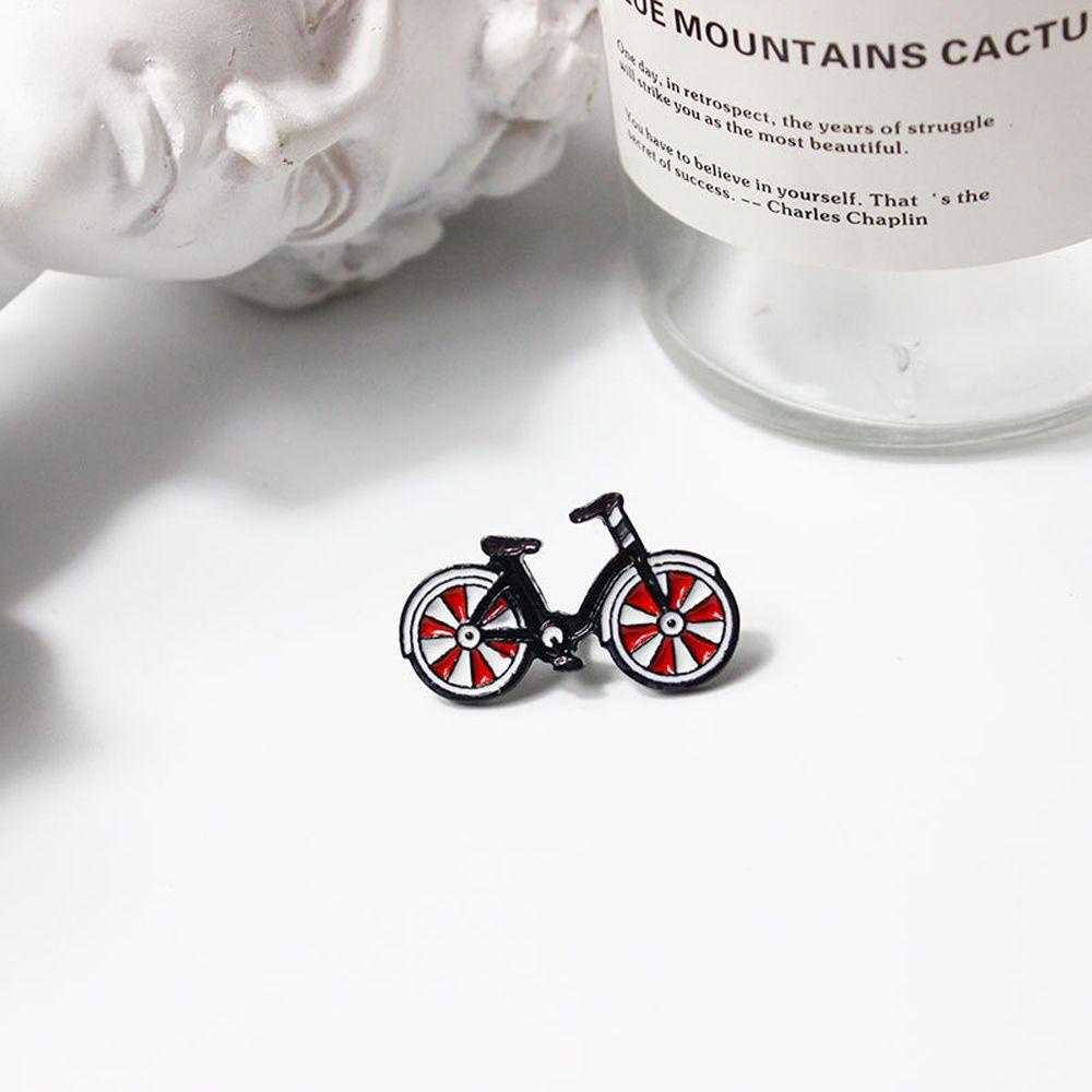 1 Huy Hiệu Cài Áo Hợp Kim Tráng Men Hình Xe Đạp VANES1 I Love My Red Bike Vintage