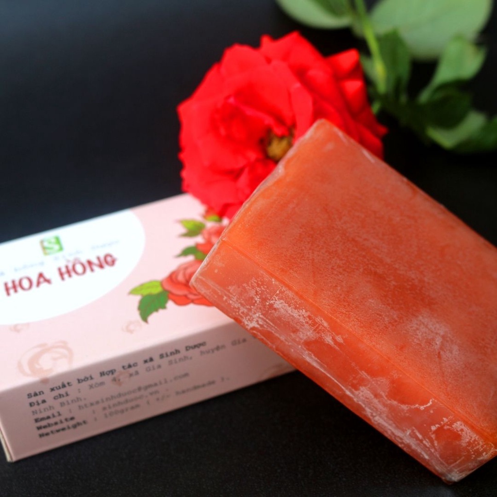 Xà bông sinh dược hoa hồng, xà bông handmade từ thành phần tự nhiên giúp dưỡng da, thư giãn. | BigBuy360 - bigbuy360.vn