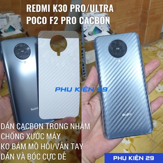 [Xiaomi Redmi K30 Pro/ Poco F2 Pro] Dán lưng 3D chống xước vân Cacbon - Carbon