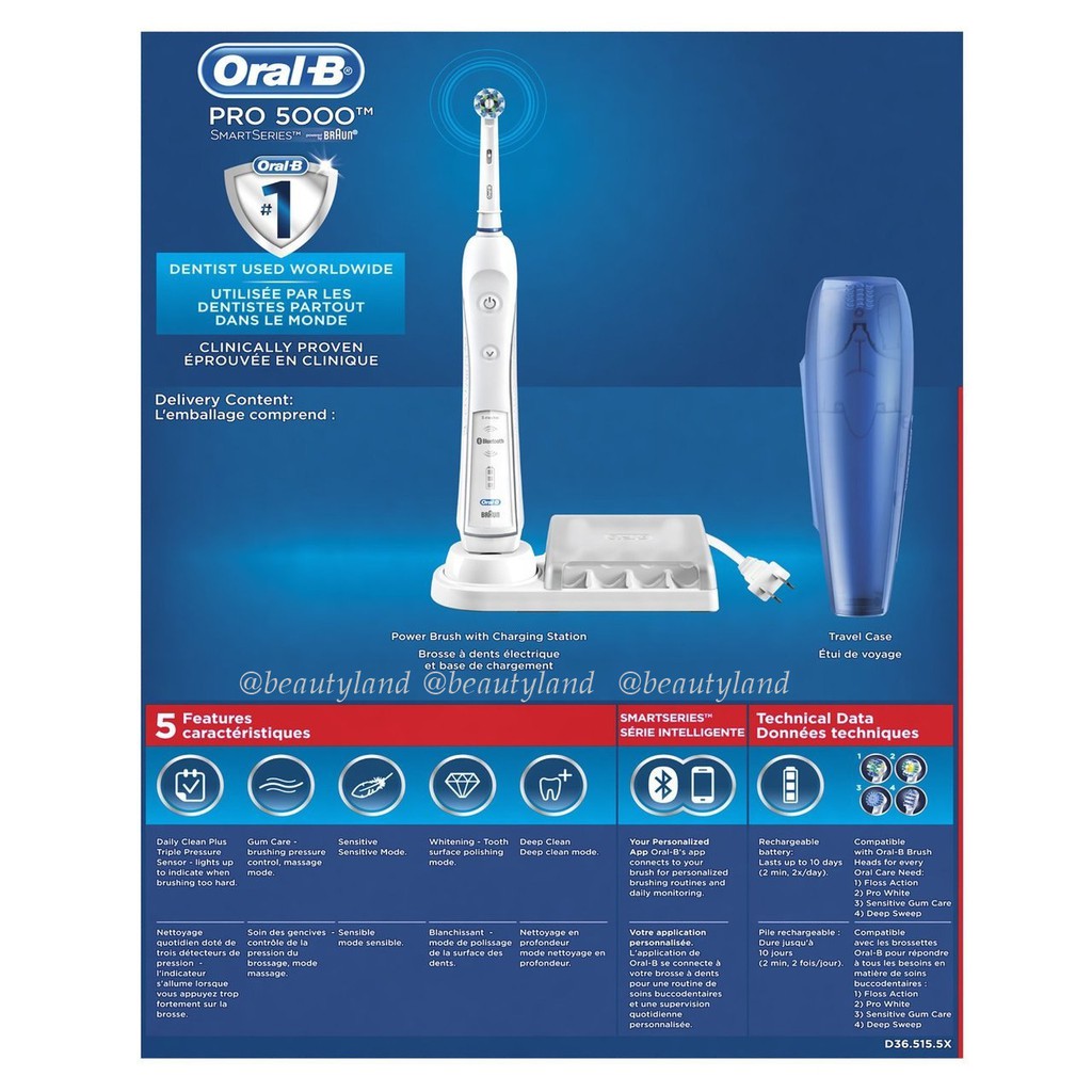 Bàn chải đánh răng điện Oral-B ProfessionalCare SmartSeries 5000 with SmartGuide Electric Toothbrush