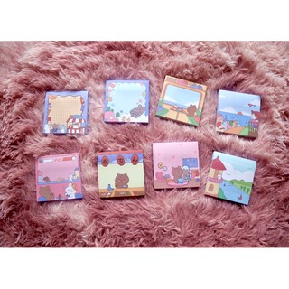 Set mix giấy note ghi chú hình hoạt hình gấu A19