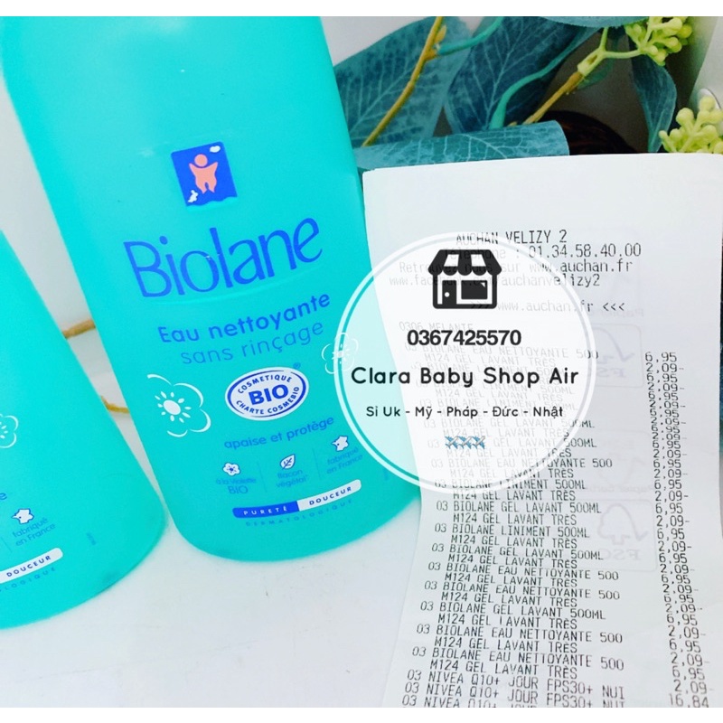 (Air ✈️ đủ bill) Dung dịch vệ sinh Biolane hữu cơ 500ml của Pháp cho da nhạy cảm