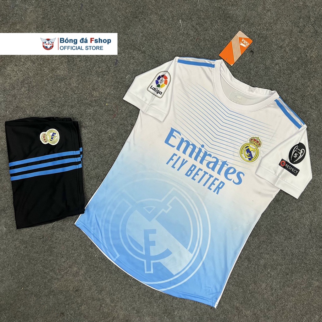 [Mẫu mới] Bộ quần áo bóng đá câu lạc bộ Real Madrid - Áo bóng đá CLB giải Laliga - Bộ đồ bóng đá đẹp