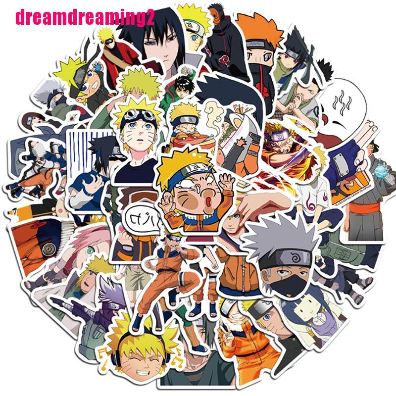 Bộ 50 Miếng Dán Chống Thấm Nước Hình Naruto