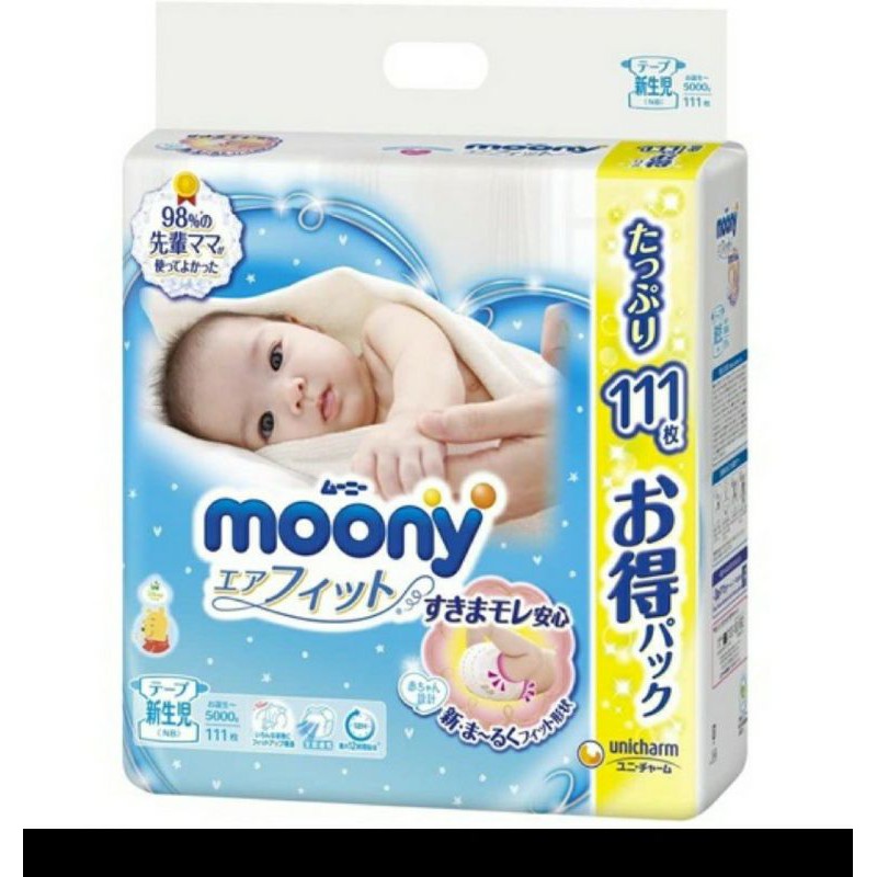 Tã dán Moony siêu cộng miếng NB111, s102